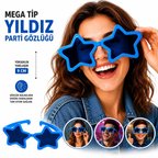 MEPA Najmaddin Mega Tip Yıldız Parti Gözlüğü Mavi Renk Najmaddin