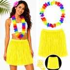Çe Neon Sarı Hawaii Etek 40 Cm Ve Rengarenk Hawaii Kolye Najmaddin