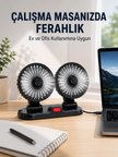 Araç ve Ev Kullanımına Uygun Çift Başlıklı Masaüstü Vantilatör Najmaddin