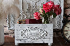 Neiwel Vintage Urme Eskitme Beyaz Ahşap Kutu