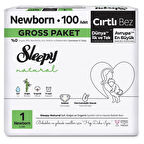 Nessiworld Sleepy Natural Bebek Bezi Gross Paket 1 Beden 2-5 Kg 100 Adet