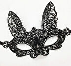 Nessiworld Siyah Renk Dantel Kesim Dantel İşlemeli Balo Parti Maskesi 7 No