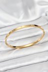Nevamel® 316L Çelik Gold Renk Zirkon Taşlı 65 mm İnce Kadın Kelepçe Bileklik 5886
