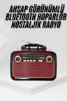 Nevamel Nostalji Radyo Bluetooth Hoparlör USB-SD Kart Giriş Led Fener Işıklı Bataryalı Pilli