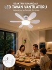 Nevamel® Ayarlanabilir Parlaklık Özellikli LED Tavan Vantilatörü Süper Sessiz Motor Teknolojisi ve Güçlü Hava Akışı