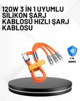 Nevamel 3’ü 1 Arada Kablo – 120W Hızlı Şarj ve Veri Aktarımı Özellikli