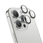 Nevamel HOCO Crystal Clear iPhone 15 Pro-15 Pro Max HD 3D Metal Çerçeveli Kamera Koruyucu Lens-(5775)