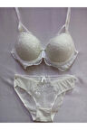 Kadın Telli Dantelli Destekli Sütyen Takım