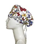 Kelebek Desenli Doktor Hemşire Aşçı Cerrahi Bone Hastane Bone Bandana M456