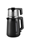 Bkk 2221 C 1650 Watt Siyah Cam Demlikli Çay Makinesi 1-2 L