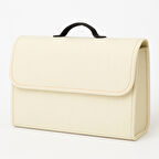 Beylini Premium Keçe Araç Bagaj Organizeri Suya Dayanıklı Pratik Taşınabilir Katlanabilir Seyahat Çantası Araç Içi Düzenleme Kutusu Bej