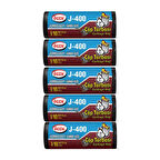 J-400 Jumbo Boy Çöp Poşeti (80 x 110 cm) 10 Lu Rulo x 5 Paket Çöp Torbası Siyah