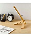 Iskandinav Ahşap Başucu Kitap Gazete Okuma Lambası Dekoratif Masif Ahşap Masa Ve Gece Lambası (Naturel)
