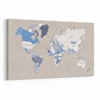 Olla 16173Y Harita Görseli Yatay Kanvas Tablo (Ölçü: 45X30)