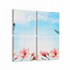 Olla 10936K4 Ağaç Görseli Kare 4'lü Kanvas Tablo (Ölçü: 145X145)