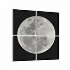 Olla 14869K4 Gece Gökyüzü Görseli Kare 4'lü Kanvas Tablo (Ölçü: 65X65)