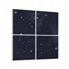 Olla 14808K4 Gece Gökyüzü Görseli Kare 4'lü Kanvas Tablo (Ölçü: 145X145)