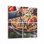Olla 15005K4 Gıda Görseli Kare 4'lü Kanvas Tablo (Ölçü: 145X145)