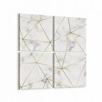 Olla 16736K4 Mermer Desen Görsel Kare 4'lü Kanvas Tablo (Ölçü: 65X65)