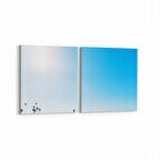 Olla 15778K2Y Gökyüzü Bulut Görseli Kare 2'li Yatay Kanvas Tablo (Ölçü: 85X40)