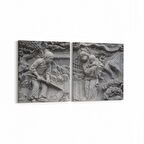 Olla 16270K2Y Heykel / Sanat Görseli Kare 2'li Yatay Kanvas Tablo (Ölçü: 105X50)