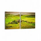 Olla 13628K2Y Doğa / Manzara Görseli Kare 2'li Yatay Kanvas Tablo (Ölçü: 65X30)