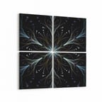 Olla 10383K4 Abstract Görsel Kare 4'lü Kanvas Tablo (Ölçü: 125X125)