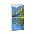 Olla 14059K2D Doğa / Manzara Görseli Kare 2'li Dikey Kanvas Tablo (Ölçü: 30X65)