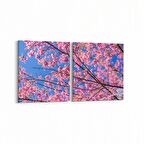 Olla 10823K2Y Ağaç Görseli Kare 2'li Yatay Kanvas Tablo (Ölçü: 125X60)