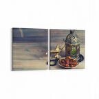 Olla 15114K2Y Gıda Görseli Kare 2'li Yatay Kanvas Tablo (Ölçü: 145X70)