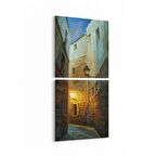 Olla 17987KD Yapı Görseli Kare 2'li Dikey Kanvas Tablo (Ölçü: 30X65)