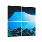 Olla 12960K4 Deniz / Okyanus Görseli Kare 4'lü Kanvas Tablo (Ölçü: 145X145)
