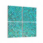 Olla 10297K4 Abstract Görsel Kare 4'lü Kanvas Tablo (Ölçü: 65X65)