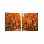 Olla 14487K2Y Doğa / Manzara Görseli Kare 2'li Yatay Kanvas Tablo (Ölçü: 65X30)