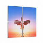 Olla 12500K4 Hayvanlar Alemi Görseli Kare 4'lü Kanvas Tablo (Ölçü: 65X65)