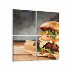 Olla 15168K4 Gıda Görseli Kare 4'lü Kanvas Tablo (Ölçü: 125X125)