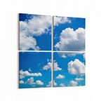Olla 15706K4 Gökyüzü Bulut Görseli Kare 4'lü Kanvas Tablo (Ölçü: 105X105)
