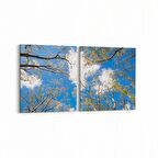 Olla 10526K2Y Ağaç Görseli Kare 2'li Yatay Kanvas Tablo (Ölçü: 105X50)