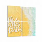 Olla 16568K4 Kumsal / Sahil Görseli Kare 4'lü Kanvas Tablo (Ölçü: 105X105)