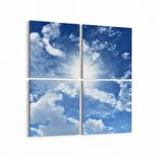 Olla 15518K4 Gökyüzü Bulut Görseli Kare 4'lü Kanvas Tablo (Ölçü: 125X125)