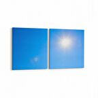 Olla 15744K2Y Gökyüzü Bulut Görseli Kare 2'li Yatay Kanvas Tablo (Ölçü: 85X40)