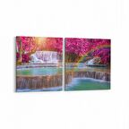 Olla 13894K2Y Doğa / Manzara Görseli Kare 2'li Yatay Kanvas Tablo (Ölçü: 65X30)