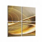 Olla 10095K4 Abstract Görsel Kare 4'lü Kanvas Tablo (Ölçü: 105X105)
