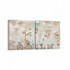 Olla 12754K2Y Çocuk Odası Görseli 2'li Yatay Kanvas Tablo (Ölçü: 125X60)