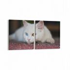 Olla 12578K2Y Hayvanlar Alemi Görseli Kare 2'li Yatay Kanvas Tablo (Ölçü: 105X50)