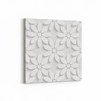 Olla 10450K Beyaz Kabartma Görseli Kare Kanvas Tablo (Ölçü: 25X25)