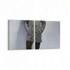 Olla 16870K2Y Model / Manken Görseli 2'li Yatay Kanvas Tablo (Ölçü: 65X30)