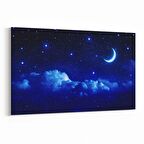 Olla 14698Y Gece Gökyüzü Görseli Yatay Kanvas Tablo (Ölçü: 120X80)