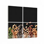 Olla 15023K4 Gıda Görseli Kare 4'lü Kanvas Tablo (Ölçü: 105X105)