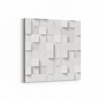 Olla 10461K Beyaz Kabartma Görseli Kare Kanvas Tablo (Ölçü: 25X25)